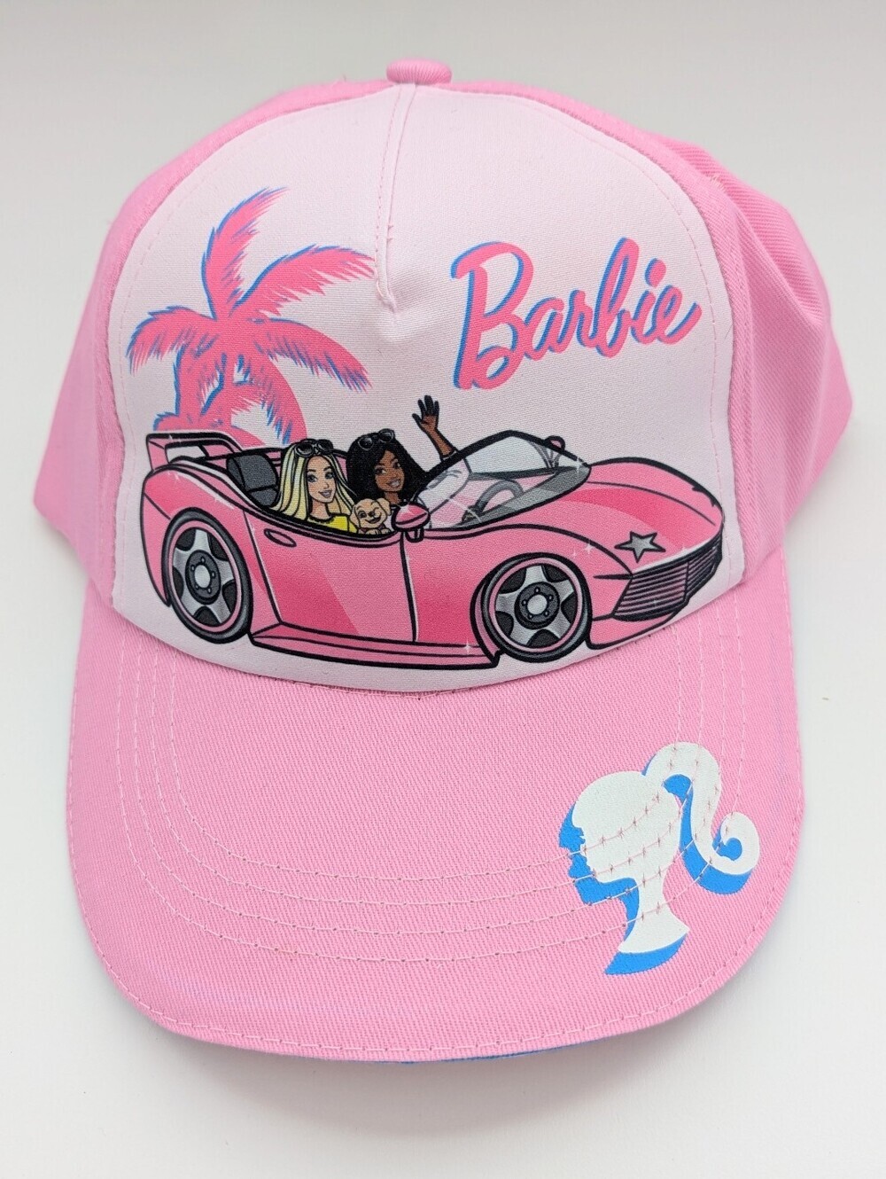 NWT Barbie Kids (Age 3+) Pink Adjustable Covertible Car Baseball Cap/Sunhat